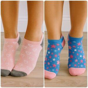 Hearts & Stars Women’s  theme Casual Ankle Socks Size 5-9